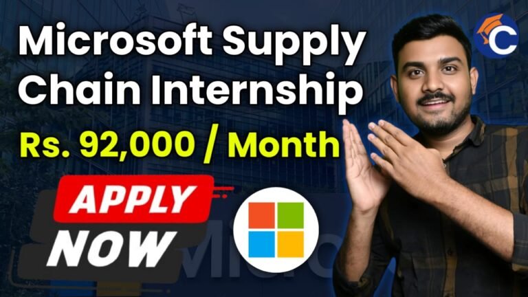 Microsoft Supply Chain Management Internship 2024